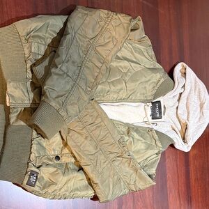 OBEY N89 Khaki Green Hooded Bomber Jacket